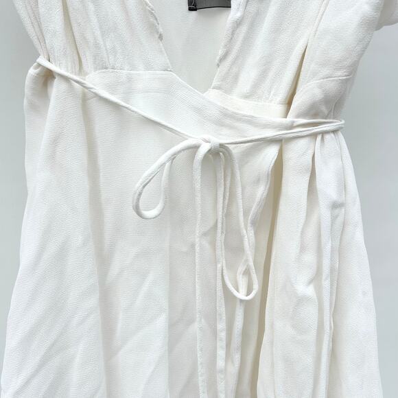 Reformation Peppermint Dress Ivory White Wedding Bridal Maxi Large V-Neck - Picture 11 of 12